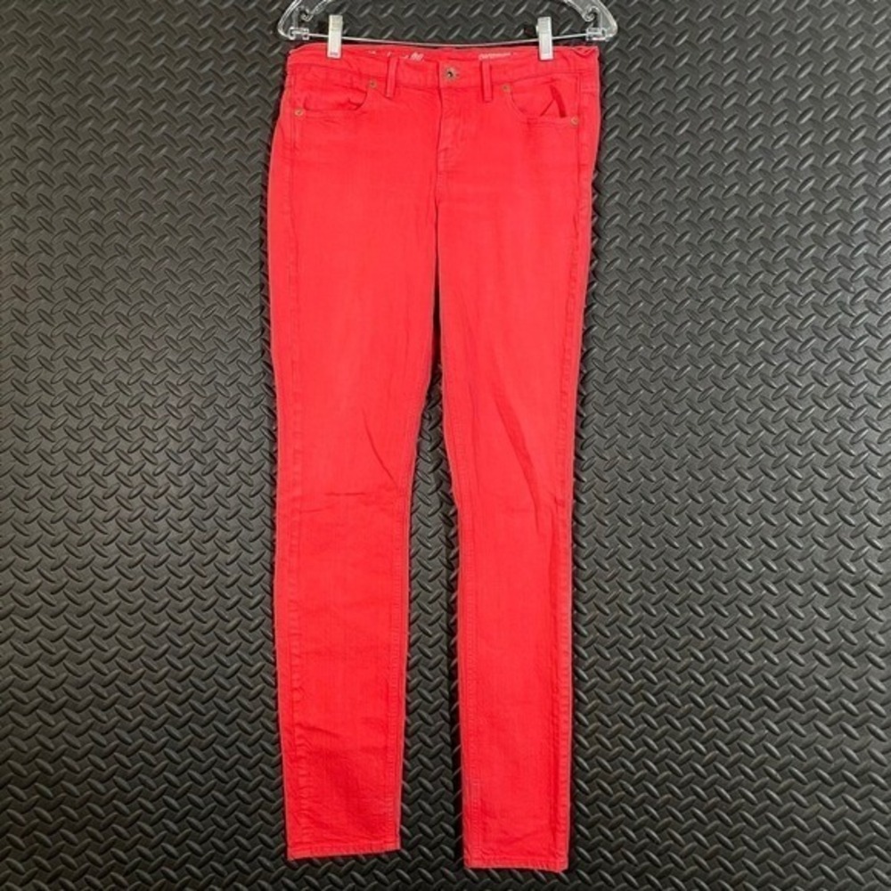Madewell‎ Skinny Skinny Red Mid Rise Denim Jeans Women's Size 27X32